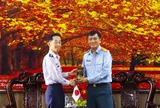 Tham mưu trưởng Lực lượng tự vệ trên không Nhật Bản thăm và làm việc tại Tiểu đoàn 64