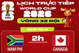 Nhận định World Cup 2026 ngày 29/6: Tuyển Canada hay tuyển Nam Phi sẽ viết tiếp lịch sử?