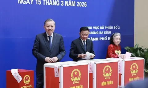 Các đồng chí lãnh đạo Đảng, Nhà nước hòa cùng 'Ngày hội non sông'