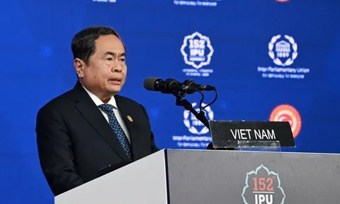 Chủ tịch Quốc hội Trần Thanh Mẫn phát biểu tại Phiên thảo luận chung Đại hội đồng IPU-152