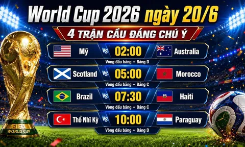 Nhận định World Cup 2026 ngày 20/6: Mỹ vs Australia, Brazil vs Haiti, Morocco vs Scotland, Thổ Nhĩ Kỳ vs Paraguay
