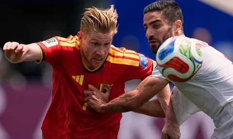 Kết quả World Cup 2026 hôm nay: Iran cầm hòa Bỉ, dù hơn người trên sân