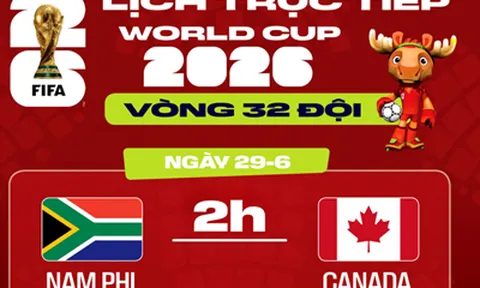 Nhận định World Cup 2026 ngày 29/6: Tuyển Canada hay tuyển Nam Phi sẽ viết tiếp lịch sử?