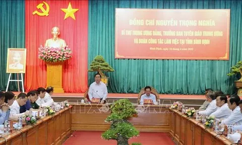 Trưởng ban Tuyên giáo Trung ương làm việc tại Bình Định