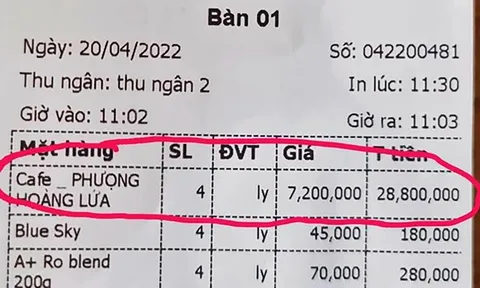 Ly cà phê 7,2 triệu ở Lâm Đồng: ‘Chủ quán cà phê tự in hóa đơn để câu view’