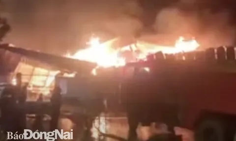 Cháy lớn tại một công ty dệt ở huyện Định Quán