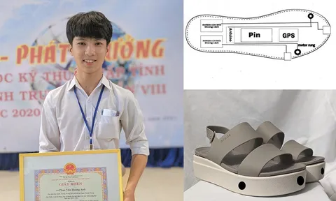 Nam sinh 19 tuổi sáng chế giày thông minh cho người khiếm thị