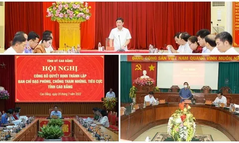 Thành lập Ban Chỉ đạo phòng, chống tham nhũng tiêu cực tại các tỉnh Cao Bằng, Nghệ An, Tiền Giang