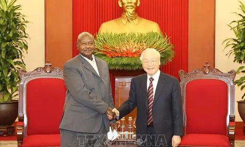 Tổng Bí thư Nguyễn Phú Trọng tiếp Tổng thống Uganda, Chủ tịch Đảng Phong trào Kháng chiến Quốc gia
