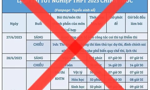 Giả mạo Bộ GD&ĐT công bố chi tiết lịch thi tốt nghiệp THPT 2023