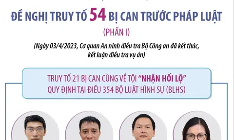 (Infographic) Vụ án xảy ra tại Bộ Ngoại giao, Hà Nội và các tỉnh, thành phố: Đề nghị truy tố 54 bị can (Phần 1)