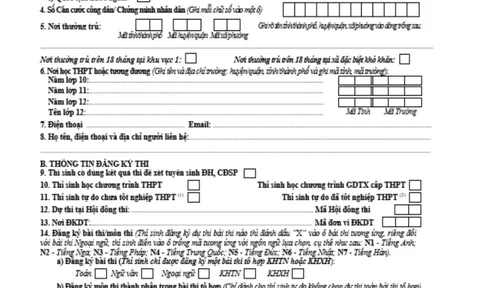 Bộ GD&ĐT hướng dẫn cách điền phiếu đăng ký dự thi tốt nghiệp THPT 2023