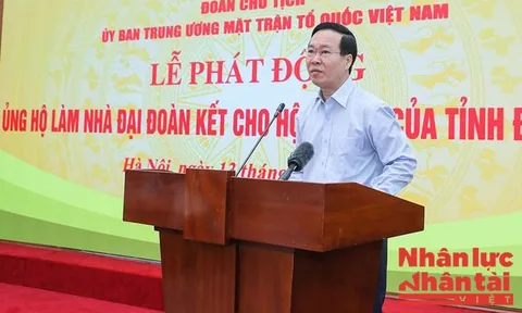 Chủ tịch nước Võ Văn Thưởng dự Lễ phát động ủng hộ làm nhà Đại đoàn kết tặng hộ nghèo tỉnh Điện Biên
