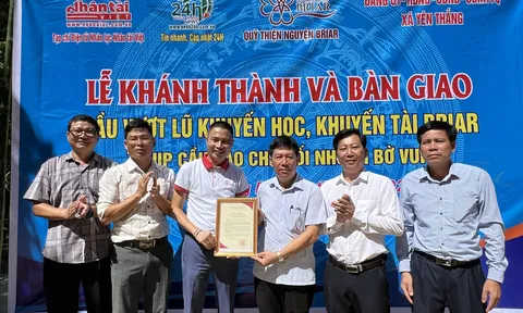 Nghệ An: Khánh thành cầu vượt lũ khuyến học khuyến tài Briar tại xã Yên Thắng, huyện Tương Dương