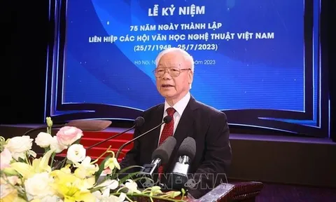 Tổng Bí thư dự Lễ kỷ niệm 75 năm Ngày thành lập Liên hiệp các Hội VHNT Việt Nam