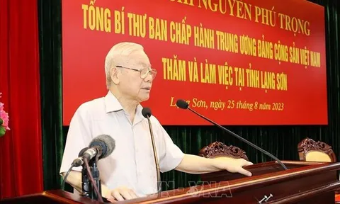 Tổng Bí thư Nguyễn Phú Trọng thăm và làm việc tại tỉnh Lạng Sơn