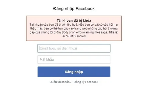 Phải làm sao khi tài khoản Facebook bị vô hiệu hóa?
