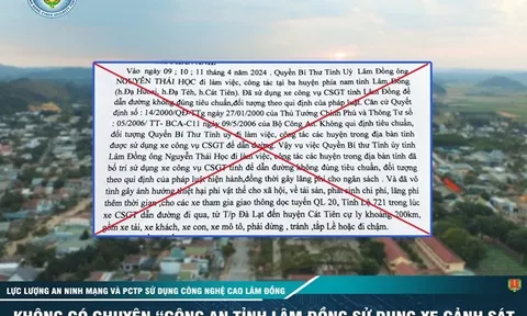 Công an Lâm Đồng: Không có việc sử dụng xe cảnh sát giao thông dẫn đường đoàn công tác của Quyền Bí thư Tỉnh ủy