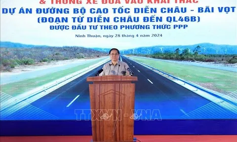 Thủ tướng Phạm Minh Chính phát lệnh đưa vào khai thác cao tốc Cam Lâm - Vĩnh Hảo và Diễn Châu - Bãi Vọt