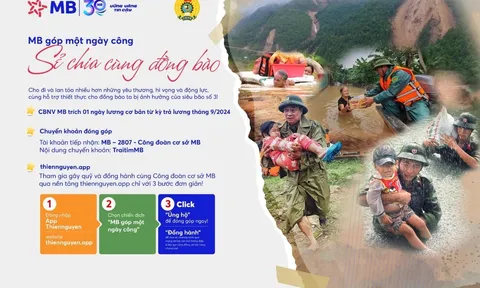 Ngân hàng Quân đội sẻ chia cùng đồng bào bị thiệt hại do bão số 3