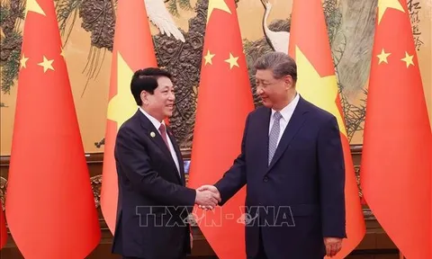 Chủ tịch nước Lương Cường hội đàm với Tổng Bí thư, Chủ tịch Trung Quốc Tập Cận Bình