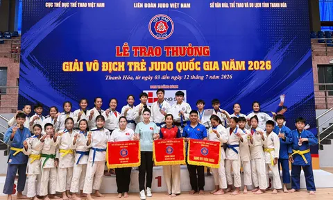 Judo Thanh Hóa ghi dấu ấn với 14 Huy chương Vàng tại Giải vô địch trẻ quốc gia năm 2026
