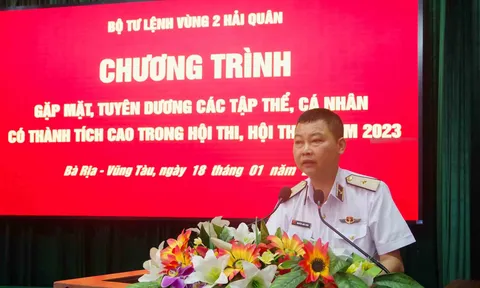 Vùng 2 Hải quân gặp mặt tuyên dương tập thể, cá nhân đạt thành tích cao trong hội thi, hội thao năm 2023