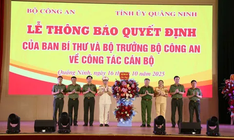 Quảng Ninh: Thông báo quyết định của Ban Bí thư và Bộ trưởng Bộ Công an về công tác cán bộ