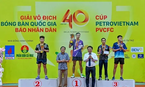 Vũ Quang Hiền vô địch đơn nam Giải bóng bàn quốc gia Báo Nhân Dân
