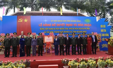 Quảng Ninh: Lễ công bố quyết định và đón nhận Bằng xếp hạng Di tích Quốc gia khu Di tích lịch sử Pò Hèn