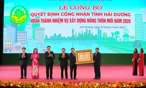 Thủ tướng trao quyết định công nhận tỉnh Hải Dương hoàn thành nhiệm vụ xây dựng nông thôn mới