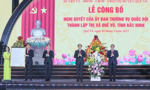 Công bố Nghị quyết thành lập thị xã Quế Võ