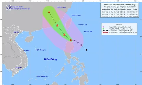 Bão DOKSURI di chuyển theo hướng Tây Bắc, giật trên cấp 17​