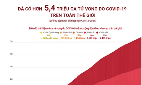 (Interactive) Đã có hơn 5,4 triệu ca tử vong do COVID-19 trên toàn thế giới