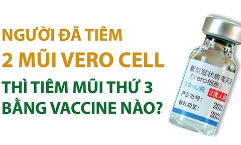 [Infographic] Người đã tiêm 2 mũi Vero Cell thì tiêm mũi thứ 3 bằng vaccine nào?