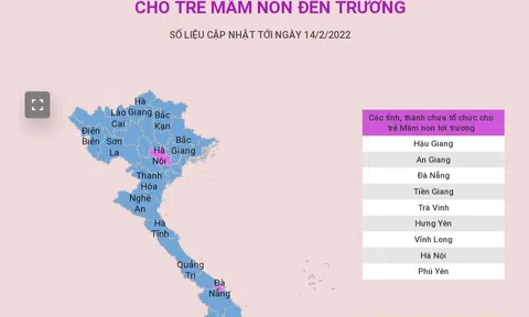 (Interactive) Cả nước còn 9 tỉnh, thành phố chưa tổ chức cho trẻ mầm non đến trường