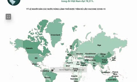 (Interactive) Hơn 55% dân số thế giới đã được tiêm đủ liều vaccine COVID-19