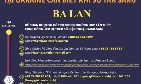 (Infographic) Thông tin bà con người Việt tại Ukraine cần biết khi sơ tán sang Ba Lan