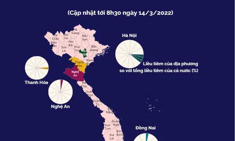 (Interactive) 5 tỉnh, thành có tốc độ tiêm vaccine phòng COVID-19 cao nhất cả nước