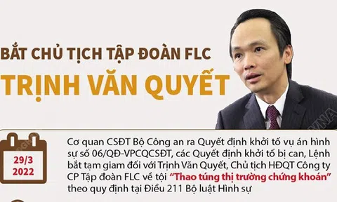 (Infographic) Bắt Chủ tịch Tập đoàn FLC Trịnh Văn Quyết vì thao túng thị trường chứng khoán