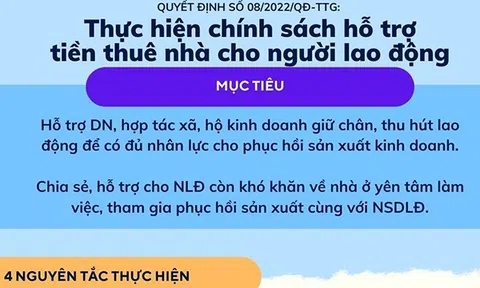 [Infographic] Điều kiện, thủ tục để lao động nhận hỗ trợ tiền thuê nhà theo Quyết định của Chính phủ