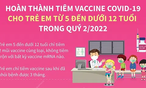 (Infographic) Dự kiến hoàn thành tiêm vaccine COVID-19 cho trẻ em từ 5 đến dưới 12 tuổi trong quý 2/2022