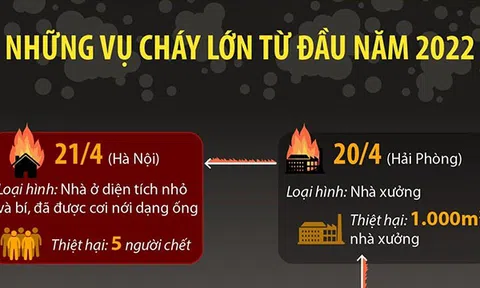 (Infographic) Những vụ cháy lớn từ đầu năm 2022