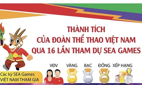 (Infographic) Thành tích của Đoàn Thể thao Việt Nam qua 16 lần tham dự SEA Games