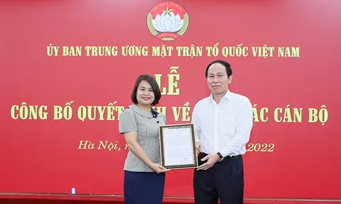 Ủy ban Trung ương MTTQ Việt Nam bổ nhiệm tân Trưởng ban Dân chủ - Pháp luật