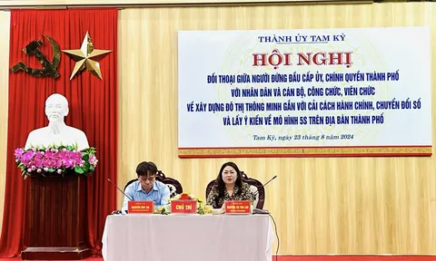 Thành ủy Tam Kỳ đối thoại với Nhân dân và cán bộ, CCVC về xây dựng đô thị thông minh gắn với chuyển đổi số và cải cách hành chính