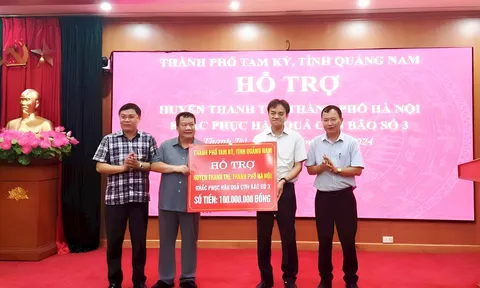 TP. Tam Kỳ hỗ trợ huyện Thanh Trì (Hà Nội) 100 triệu đồng khắc phục hậu quả bão số 3