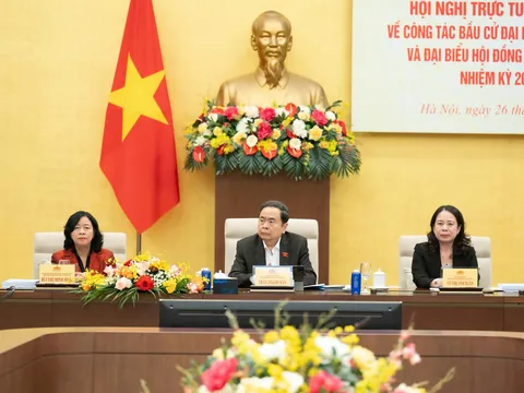 Chủ tịch Quốc hội Trần Thanh Mẫn chủ trì Hội nghị trực tuyến toàn quốc về công tác bầu cử