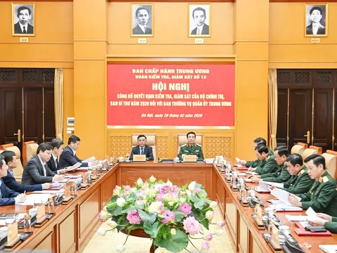 Công bố Quyết định kiểm tra, giám sát của Bộ Chính trị, Ban Bí thư đối với Ban Thường vụ Quân ủy Trung ương