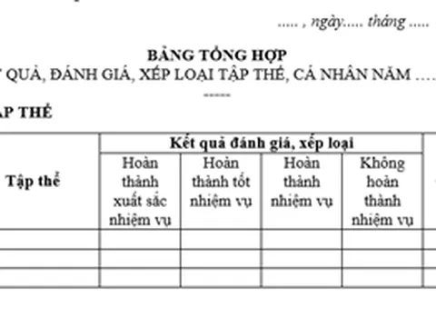 Đánh giá, xếp loại tập thể, cá nhân phải dựa trên dữ liệu tiêu chí, kết quả, sản phẩm công việc được kiểm chứng